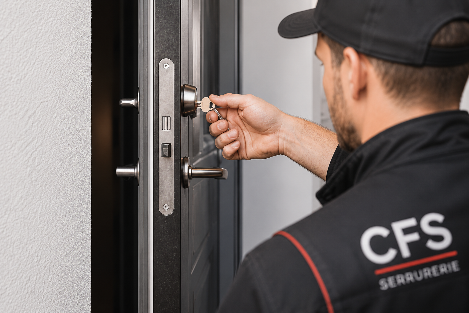 Ouverture de porte métallique