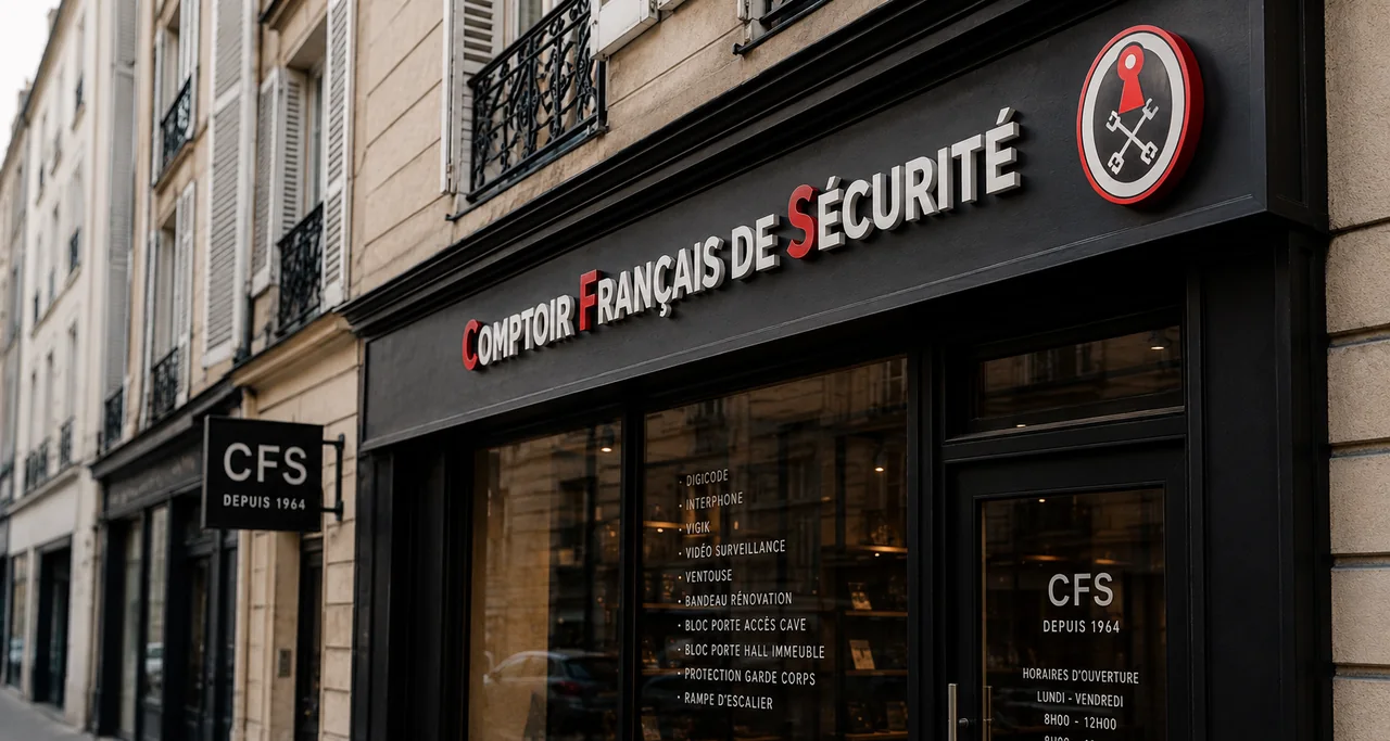Devanture du Comptoir Français de Sécurité, Paris