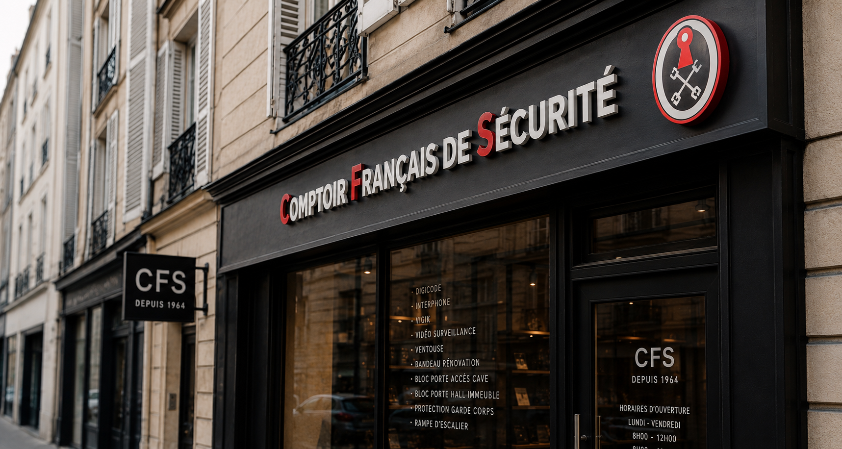 Devanture du Comptoir Français de Sécurité, Paris